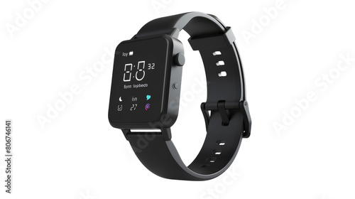 Smartwatch with Fitness Tracking on transparent background