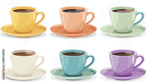 Colored coffee cup over white Vector illustration. Vector