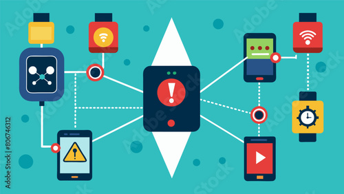 A network of smarches monitoring stress levels and sending warnings to nearby devices causing a domino effect of fear and unease..