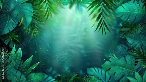 Nature Leaves Green Tropical Forest Background, Capturing The Lush Beauty And Abundance Of The Natural World, Evoking Feelings Of Wonder And Awe, Cartoon Background © MI coco