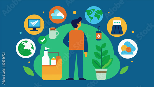 An individual researches the environmental impact of different household products and opt for ecofriendly options..