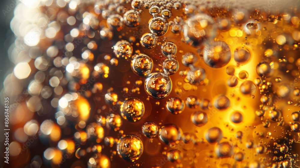 beer liquid in a glass, showing the fine bubbles and rich golden color,generative ai beer liquid in a glass, showing the fine bubbles and rich golden color,generative ai