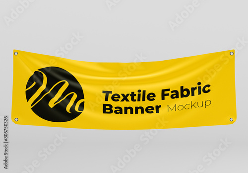 Textile Fabric Banner Mockup