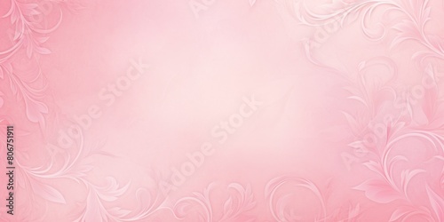 Pink soft pastel color background parchment with a thin barely noticeable floral ornament, wallpaper 