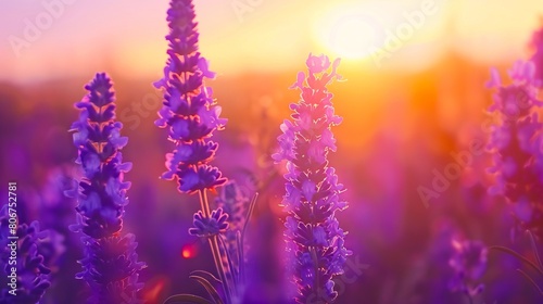 Lavender flowers in the sun.