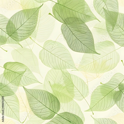 background light green leaf pattern
