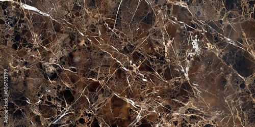 A brown marble tile with white and black stripes.