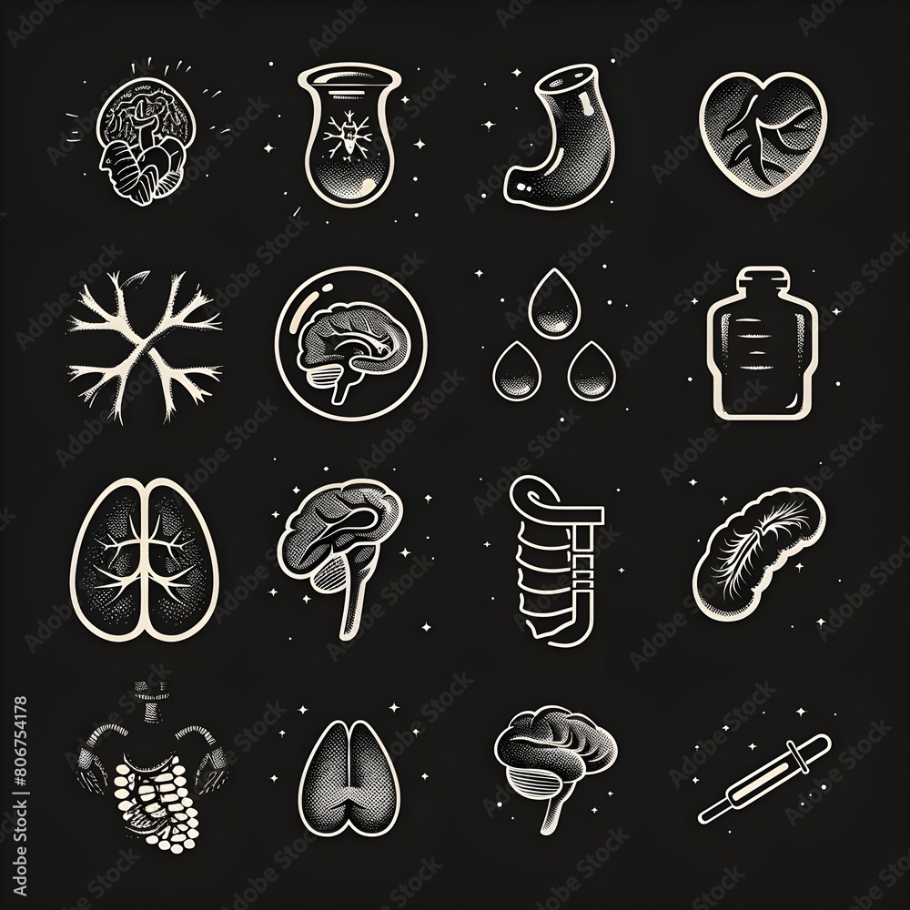 BioMedical Icons - Black Series stock illustration BioMedical Icons - Black Series stock illustration