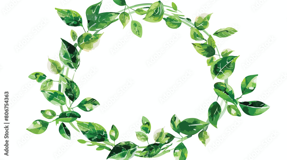 Crown leafs circular frame Vector illustration. Vector