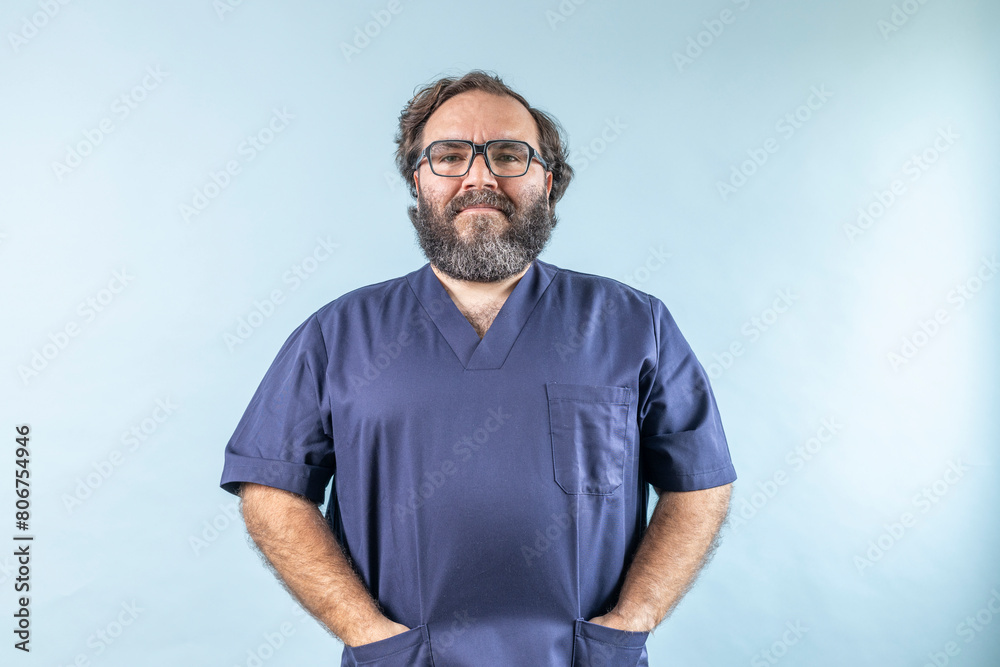 Surgeon doctor man making ok gesture with both hands