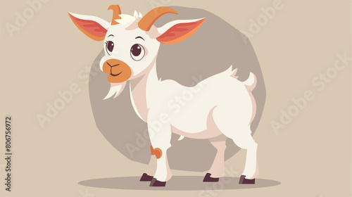 Cute goat cartoon vector flat Vector illustration. Vector