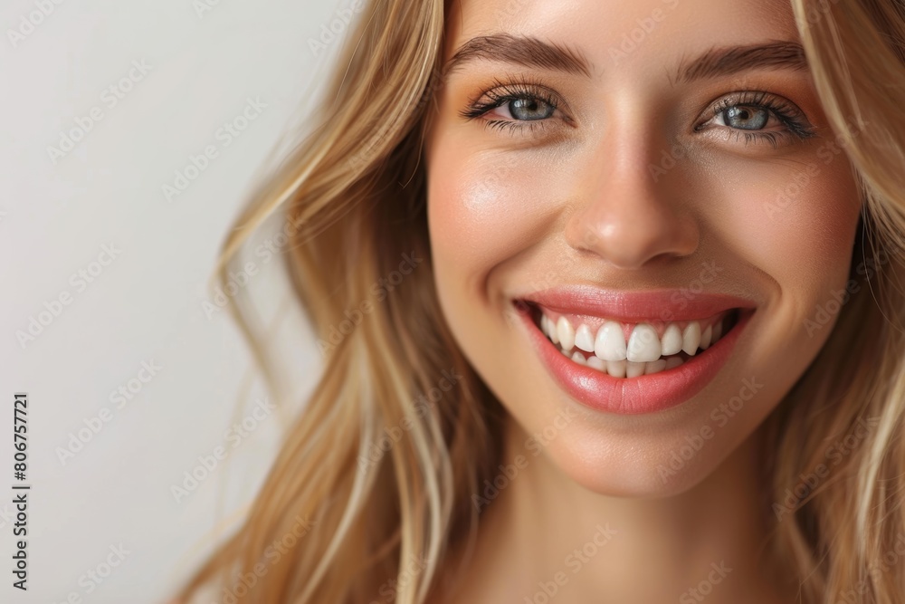 Smiling woman showcasing her newly enhanced lips after receiving Botox injections, exuding satisfaction and beauty.