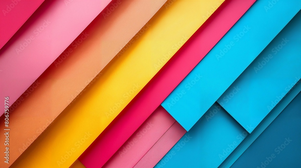 Fototapeta premium Vibrant Diagonal Stripes: Modern Material Design Background