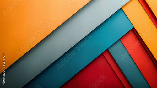 Colorful Geometric Shapes: Minimalist Material Design Background