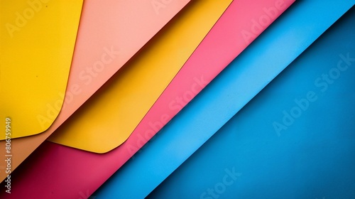 Colorful Paper Sheets: Modern Minimalist Abstract Background