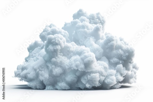 fluffy white cloud isolated on pure white background realistic 3d render cutout