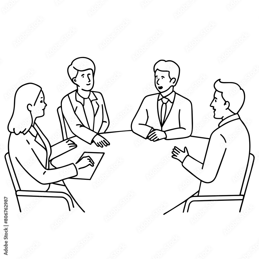 Office worker meeting vector illustration Office worker meeting vector illustration