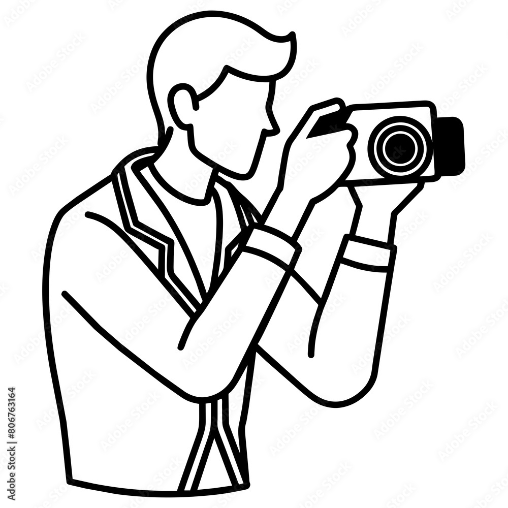 A man taking photo with a camera vector illustration A man taking photo with a camera vector illustration