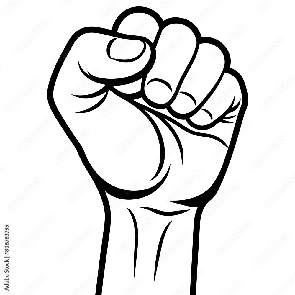 Hand Fist Line art vector illustration Hand Fist Line art vector illustration