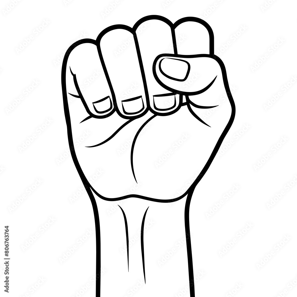 Hand Fist Line art vector illustration Hand Fist Line art vector illustration