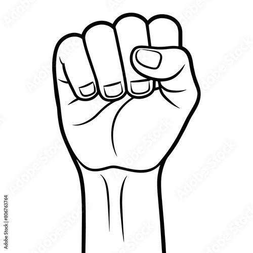 Hand Fist Line art vector illustration