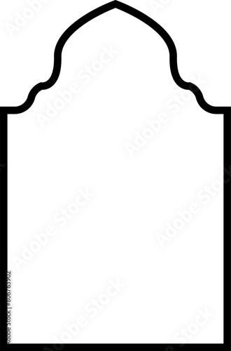 Arabic shapes, windows and arches. Traditional ornamental banner, frame. Muslim holidays, Ramadan Kareem. Modern eastern architecture. Vector illustration.