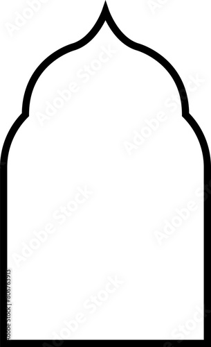 Arabic shapes, windows and arches. Traditional ornamental banner, frame. Muslim holidays, Ramadan Kareem. Modern eastern architecture. Vector illustration.