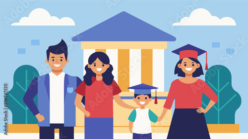 In one culture attending university is seen as a rite of passage into adulthood and families take great pride in financing their childrens education. Vector illustration