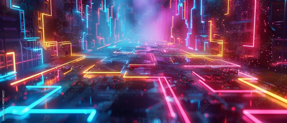 Dive into a neon universe Dive into a neon universe