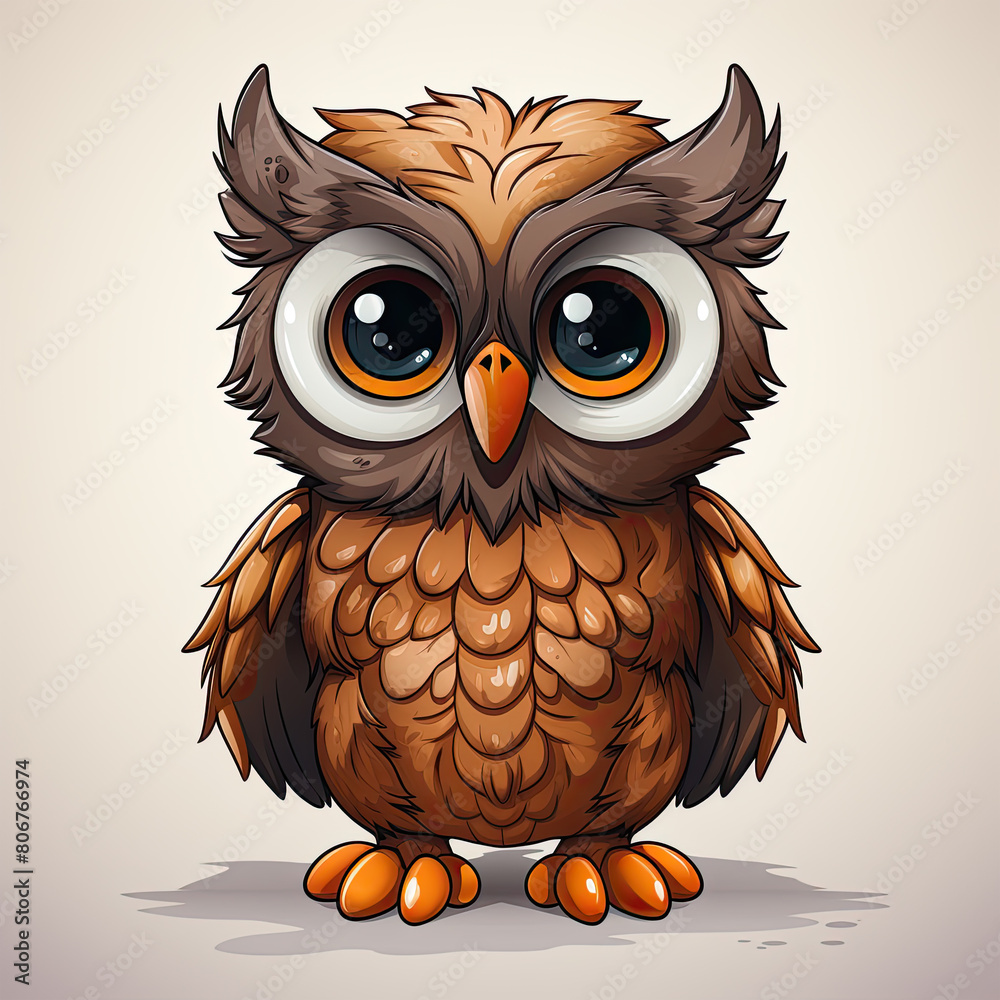Naklejka premium Watercolor Apollo owl, clipart Illustration, Generative Ai