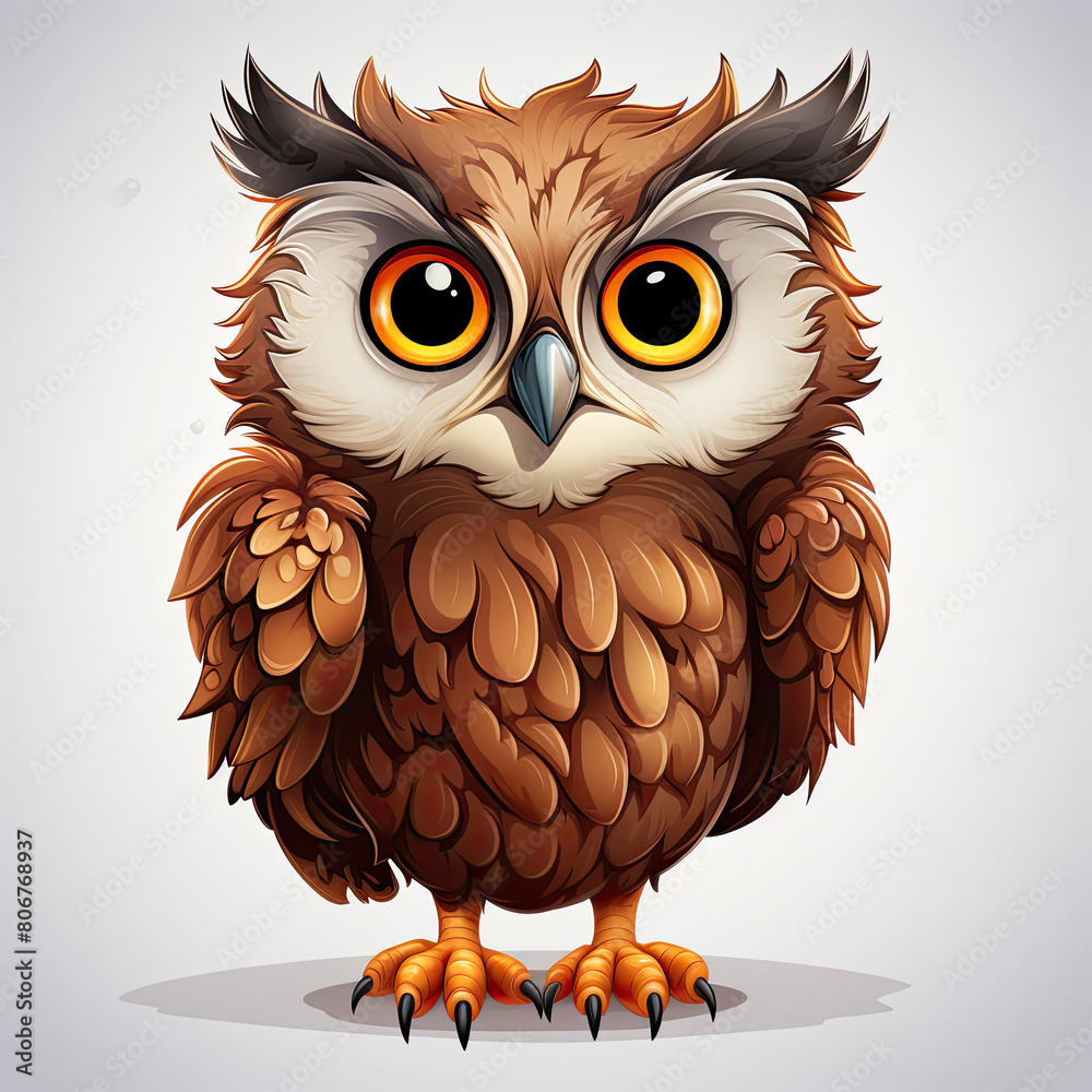 Watercolor Apollo owl, clipart Illustration, Generative Ai Watercolor Apollo owl, clipart Illustration, Generative Ai