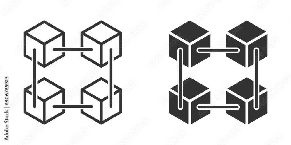Blockchain icon isolated on a white background. Vector illustration. Blockchain icon isolated on a white background. Vector illustration.