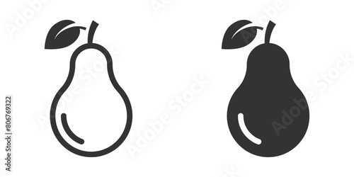 Pear icon isolated on a white background. Vector illustration.
