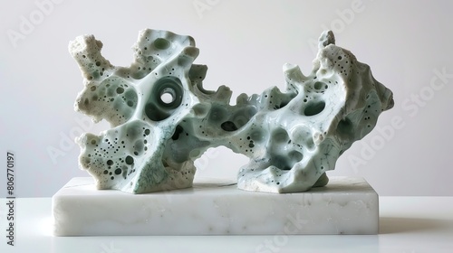 Carved stone resembling organic forms photo