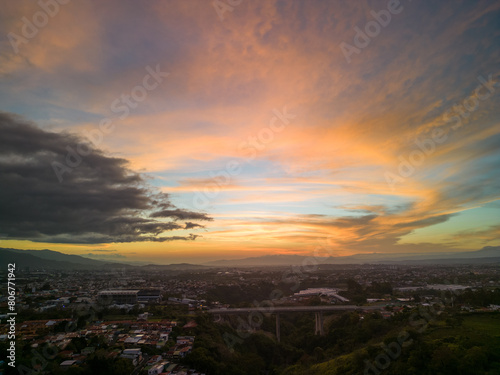 Scenic sunset view in San Jose, Costa Rica