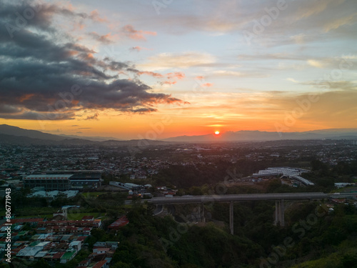 Scenic sunset view in San Jose, Costa Rica