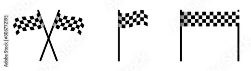 Racing flag icon. Vector illustration.