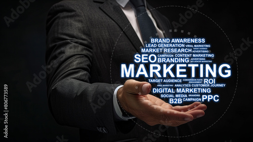 Businessman Presenting Digital Marketing Strategy Concept © nunkung07
