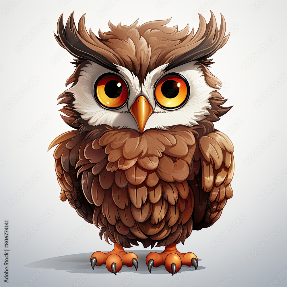 Watercolor Apollo owl, clipart Illustration, Generative Ai Watercolor Apollo owl, clipart Illustration, Generative Ai