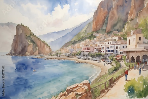 Bejaia Algeria Country Landscape Illustration Art