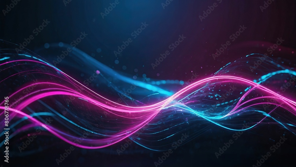 Vibrant neon waves flowing in a dynamic abstract design Vibrant neon waves flowing in a dynamic abstract design