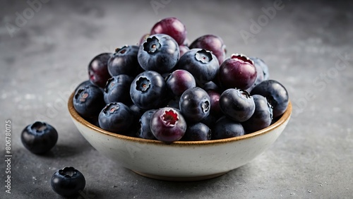 Wallpaper Mural Ripe blueberries in a bowl with a hazy, textured backdrop Torontodigital.ca