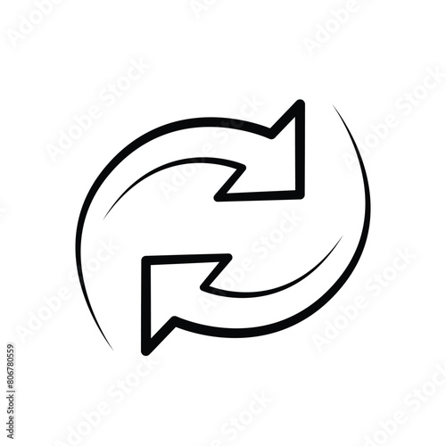 Transfer, swap, exchange, spin, flip concept icon with white background.