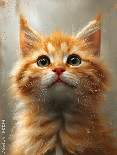 Help me draw a cat. It has a short tail, a fat body, and very dense hair. It looks at me and makes a cute pet look