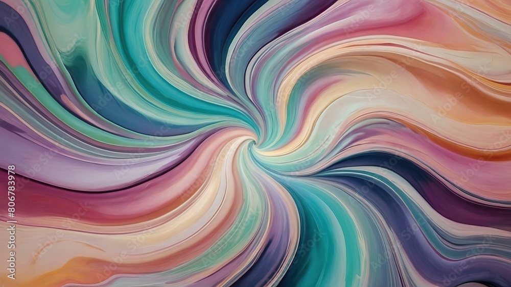 Fototapeta premium Swirling pastel abstract design with a smooth, dynamic texture