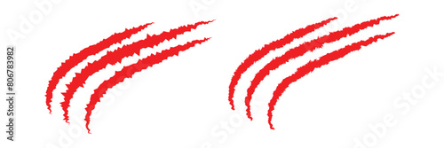 Animal Claw scratches icons set vector. Claws silhouette, claw marks. paw scratch.