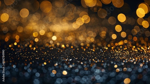 abstract bokeh background with gold glitter