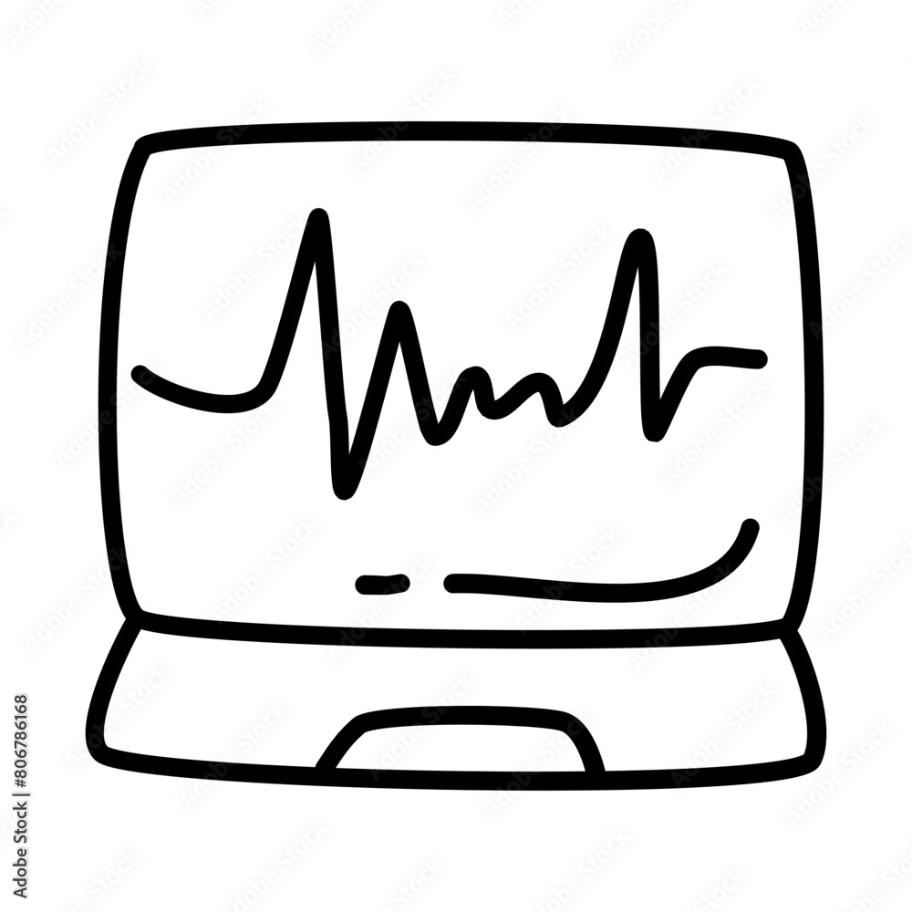 data monitoring of medical check up with doodle icons data monitoring of medical check up with doodle icons