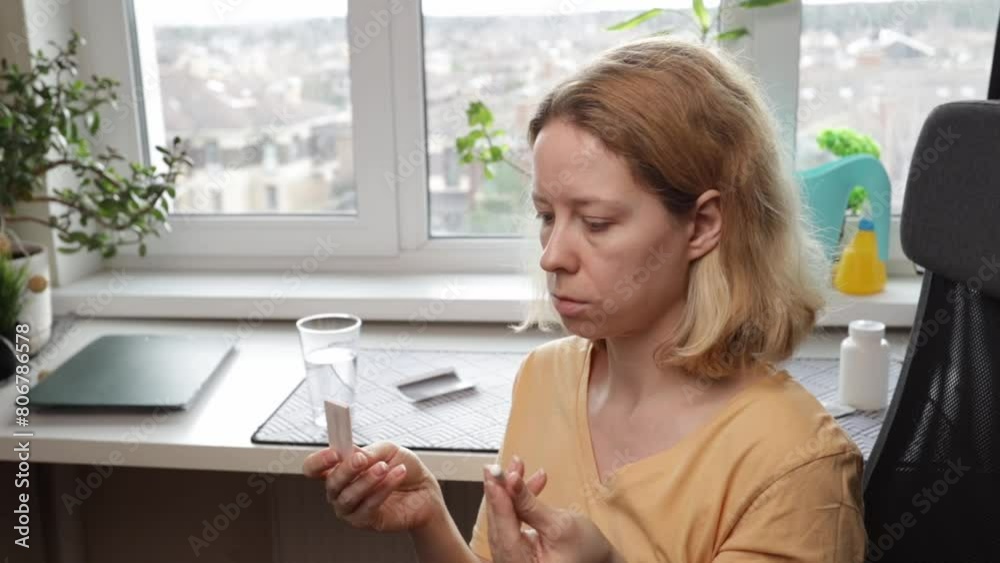 Abortion tablets, woman in distress, pregnancy termination, medical procedure Abortion tablets, woman in distress, pregnancy termination, medical procedure