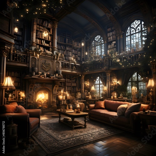 Interior of a beautiful house in the style of the 19th century © Michelle